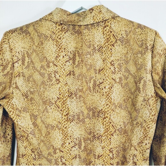 VTG Designer Blazer Women's M Faux Snakeskin Lined Pockets Classic Statement - Picture 7 of 9